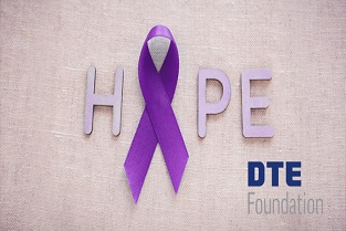 Hope foundation logo image of purple ribbon